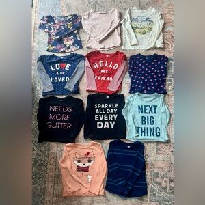 Old Navy Kids Long Sleeve Tees BUNDLE- Assorted Colors and Designs 4T/5T